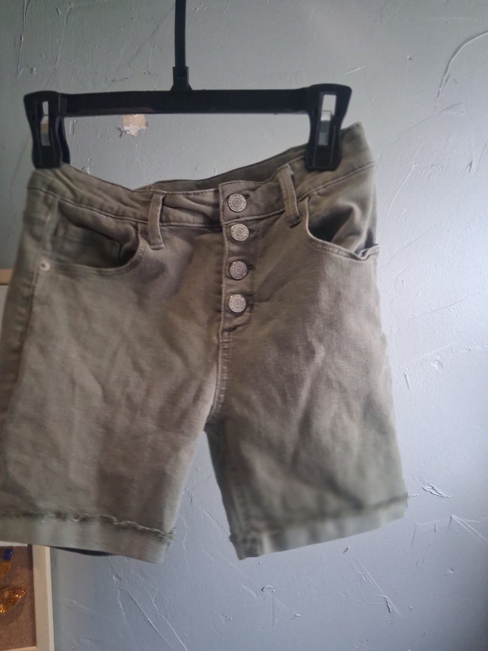 Arizona Jean Company Olive Green High-Rise Button-Fly Shorts